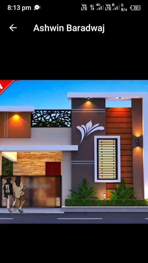 Elevation Designs For House Single Floor, Single Floor Elevation Design Modern, Single Floor Front Elevation Designs, House Front Wall Design, Small House Design Architecture, Single Floor House Design, Down Ceiling Design, Front Wall Design, House Main Gates Design