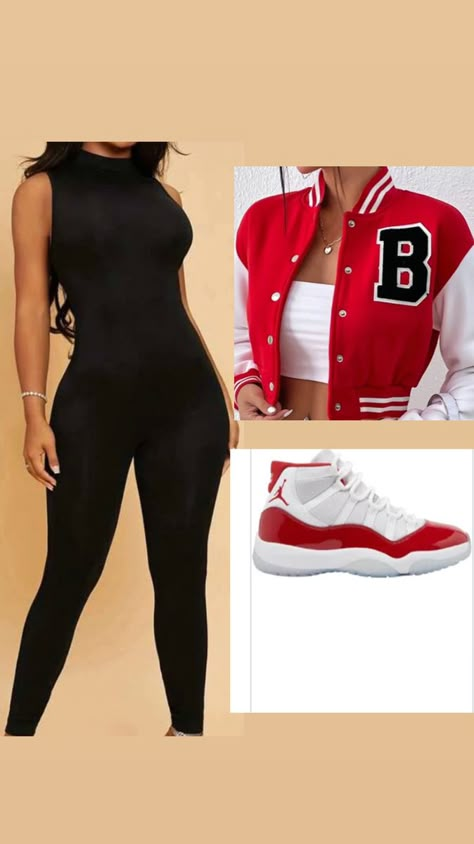 Cheery Red 11s Outfit, Outfits With The Cherry 11s, Outfit With Cherry 11s, Outfit For Cherry 11s, Styling Cherry 11s, Jordan Cherry 11 Outfits, Cute Cherry 11 Outfits, Outfits To Wear With Cherry 11s, Cherry11s Outfit