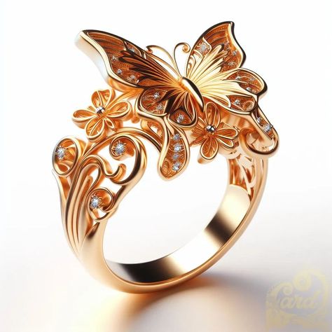 https://card9.com/ai/butterfly-ring Luxury Butterfly Rings For Gifts, Golden Rings Design For Women, Butterfly Ring Jewelry Gold, Luxury Gold Butterfly Ring For Women, Luxury Butterfly-shaped Ring For Gift, Handmade Necklace Tutorial, Luxury Gold Butterfly-shaped Ring, Fantasy Jewelry Magic, Unique Gold Jewelry Designs