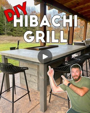 Homemade Hibachi Grill, Diy Hibachi Grill, Grill Table Outdoor, Griddle Hibachi, Homemade Hibachi, Grilling Table, Outdoor Griddle, Hibachi Grill, Grill Table