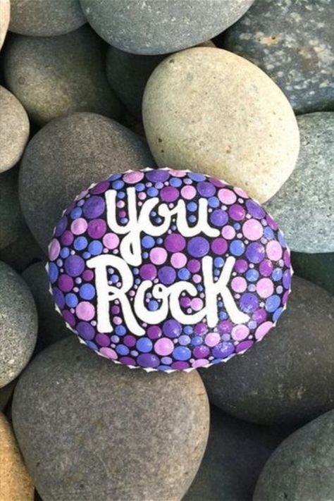 Words To Paint On Rocks, You Rock Rock Painting, Happy Painted Rocks, Painted Rocks Inspirational Words, Painted Kindness Rocks Ideas, You Rock Painted Rocks, Kindness Garden Rocks, Rock Painting Inspirational Quotes, Little Rock Painting Ideas