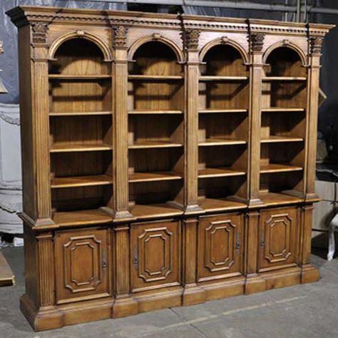 Ornate Bookshelf, Arch Library, Gothic Bookcase, Library Room Design, Bookcases Ideas, Library Rooms, Random Reference, Grand Library, French Bookcase