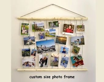 PrInHandmade - Etsy Latvia Twine Photo Display, Displaying Photos On Wall, Creative Ways To Hang Pictures, Vertical Pictures, Picture Display Wall, Postcard Display, Oddities Decor, Cousin Camp, Teacher Vibes