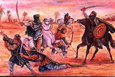 Battle of Karbala - art gallery Battle Of Karbala, Chinese Warrior, Blue Green Eyes, Early Middle Ages, Karbala Photography, Islamic Paintings, Lion Art, Art Masters, Historical Pictures