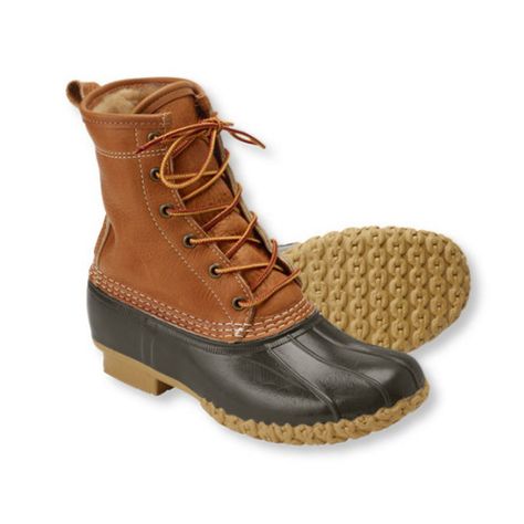 Tumbled-leather boots, $199, llbean.com Ll Bean Duck Boots, Ll Bean Boots, Womens Duck Boots, Real Leather Boots, Duck Boot, Cold Weather Boots, Tan Shoes, Tan Boots, Waterproof Winter Boots