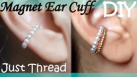 Ear Cuff Tutorial, Ear Cuff Diy, Cuff Tutorial, Cuffs Diy, Pearl Ear Cuff, Wire Ear Cuffs, Free Jewellery Making Tutorials, Wire Crochet Jewelry, Wire Wrapped Jewelry Diy