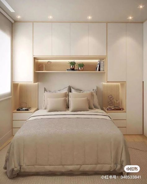 Small Bedroom Inspiration, Small Bedroom Interior, Bedroom Built In Wardrobe, Small Apartment Bedrooms, Small Room Design Bedroom, Wardrobe Design Bedroom, Small Room Design, Comfortable Bedroom, Bedroom Wardrobe