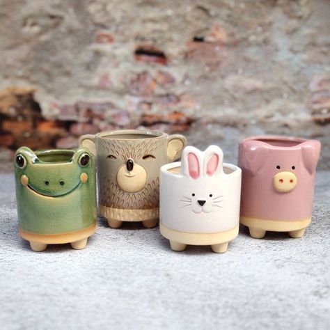 3d Tiskárna, Flower Pot Ceramic, Ceramic Frogs, Kids Clay, Mini Cat, Pottery Animals, Pot Ceramic, Kids Pottery, Tanah Liat