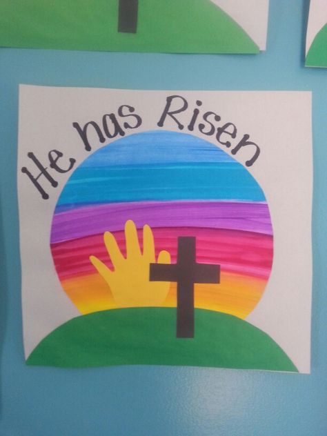 He has risen Jesus craft Easter Craft For Preschool, He Has Risen Easter, Easter Religious Crafts, Craft For Preschool, Preschool Easter, Christian Ideas, Easter Sunday School, Children Ministry, Easter Crafts Preschool