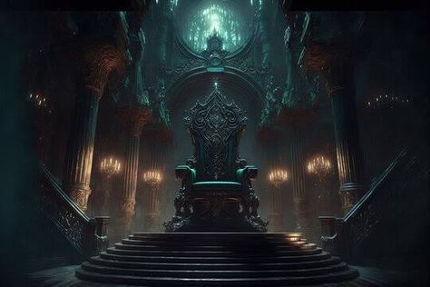 Dark Throne Room, Royal Throne Room, Interior Concept Art, King On Throne, Royal Throne, Photoshop Backgrounds Backdrops, Gods Of Egypt, Old Mansion, Castles Interior