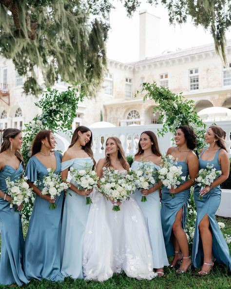 Starting wedding season with this stunner 😍 A+M had a French country inspired wedding with the beautiful backdrop of @bellacosaweddings 🦋🤍 • #weddingtheme #weddinginspiration #weddingdressinspo #weddingvibes #frenchcountry #floridawedding #bellacosa #whiteandbluewedding #frenchcountrywedding #tampaweddingphotographer #sarasotaweddingphotographer #swflweddingphotographer #naplesweddingphotographer #orlandoweddingphotographer French Country Wedding, Blue Garden, White Gardens, Beautiful Backdrops, Florida Wedding, Garden Styles, Wedding Bridesmaids, Wedding Season, French Country