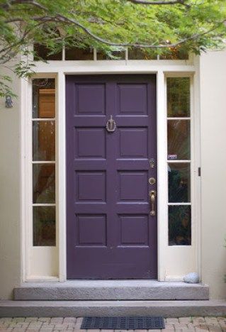 Exterior paint, paint colors, home improvement, home improvement projects, popular pin, easy home upgrades, upgraded home. Purple Front Door, Purple Front Doors, Purple Paint Colors, Front Door Inspiration, Front Door Paint Colors, Purple Door, Door Paint Colors, Pintura Exterior, Door Inspiration