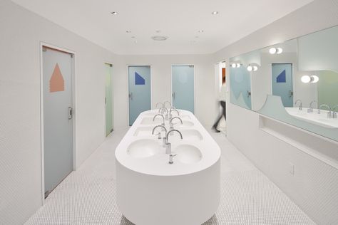 Gallery of RISD Student Success Center / WORKac - 9 Gender Neutral Toilets, Neutral Bathrooms, Neutral Bathrooms Designs, Gender Neutral Bathrooms, Gender Neutral Bathroom, All Gender Restroom, Neutral Bathroom Decor, Restroom Design, Neutral Bathroom