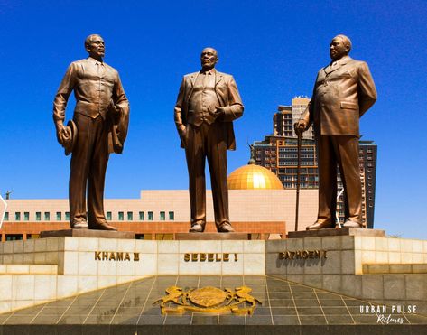 Three Dikgosi (Chiefs) Monument in CBD, Gaborone, Botswana. Urban Photography, Botswana, Monument, Movie Posters, Travel, Photography, Film Posters