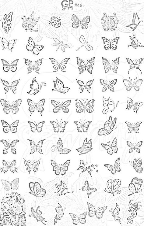 Henna Butterfly Design, Printable Nail Art Practice Sheet, Printable Nail Art, Gel Pen Drawings, Borboleta Tattoo, Minimal Tattoo Designs, Minimal Tattoo Ideas, Nail Decals Designs, Learn To Tattoo