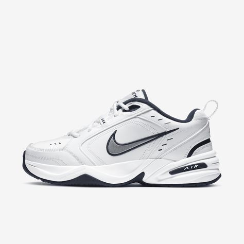 Nike Air Monarch IV sets you up for working out with durable leather on top for support. Lightweight foam teams up with Nike Air cushioning for comfort in every stride. Nike Monarch, Mens Gym Shoes, Air Monarch Iv, Nike Air Monarch Iv, Nike Air Monarch, Men's Workout, Mens Training Shoes, Hype Shoes, Mens Nike Shoes