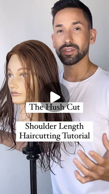 Justin Toves-Vincilione on Instagram: "The Hush Cut Tutorial - for shoulder length hair ✂️ #authenticbeautypartner . Follow along to learn my version of the trending Hush Cut, seen in many of our clients’ inspo photos! What makes this cut special is that it’s designed with multiple different techniques. I like the shoulder length version a lot more now that fall is here, I can picture it worn with so many cool outfits! Lmk what you all think! . Products used: @authenticbeautyconcept.us 🍃 Hydrate Spray Conditioner used as a cutting aid 🍃 Nourishing Hair Oil used to tame frizz & flyaways 🍃 Replenish Balm for sleekness and shine . #hairtutorial #hairtutorials #hairvideos #hairvideo #haireducation #haireducator #hairtutorialvideo #hairtrends #hushcut #haircut #haircutting #haircuttutorial # Hushcut Haircut, Hush Cut Tutorial, Diy Shoulder Length Haircut, Off Shoulder Hairstyles, Hush Cut Hair Medium, Shoulder Layered Haircuts, Short Shoulder Length Hair, Hush Cut, Bake Oatmeal