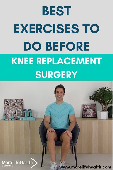 Best knee strengthening exercises to do before Knee replacement surgery with physiotherapist Mike Kutcher. Prehab Exercises For Knee Replacement, Exercise For Knee Replacement, Pre Op Knee Replacement Exercises, Pre Knee Surgery Exercises, Pre Knee Replacement Exercises, Exercises Before Knee Replacement, Exercises For Knee Replacement Patients, Post Knee Replacement Exercises, Preparing For Knee Replacement Surgery