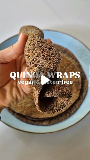 ANDREA SOLOMUN | Fitness & Health on Instagram: "THAT'S A WRAP 🌮🥞 

QUINOA WRAPS made with just quinoa, water, and salt. 

You can eat them both in a sweet or savoury combo.🫠😉 

Don't forget to SAVE this recipe for later. 

Ingredients:
1 cup quinoa (170-200g): I used tricolour quinoa
Water
Salt 

Details: 

1. Rinse quinoa, then leave to soak for at least 3 hours (I like to put them in water before bed, then make the wraps in the morning). 

2. Drain and rinse the soaked quinoa. 

3. Add quinoa and water in 1:2 ratio (or if you want thicker or thinner batter play with the ration) in a blender. Add a pinch of salt (for a salty version) and blend until smooth. 

4. They're perfect to wrap up your favourite fillings, use them for tacos or with some curry or even (my personal favourite) s Quinoa Wraps, Quinoa Wrap, Water Before Bed, Before Bed, Pinch Of Salt, Low Sugar, Fitness Health, Tri Color, 1 Cup