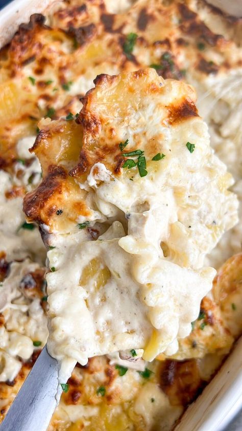 Dinner Meals For A Crowd, Chicken Alfredo Penne Bake, Alfredo Pasta For A Crowd, Recipes To Make With Rotisserie Chicken, Easy Baked Chicken Alfredo Pasta, Chicken Alfredo For A Crowd, Chicken Alfredo Pasta For A Crowd, Pasta To Feed A Crowd, Food For A Crowd Dinner