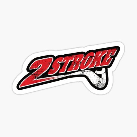 "Two Stroke with Pipe" Sticker for Sale by starider | Redbubble Bike Decals Stickers, Stickers Luna, Bikes Stickers, Moto Logo Design, Bike Stickers Design Ideas, Motocross Logo, Motocross Stickers, Bike Logos Design, Bike Sticker