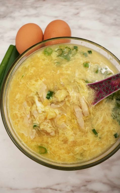 Chicken Corn Egg Drop Soup Corn Egg Drop Soup, Homemade Egg Drop Soup, Cj Eats, Asian Soups, Stock Recipes, Chicken Corn, Egg Drop Soup, Chicken Base, Egg Drop