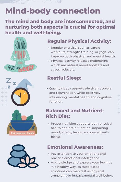 #HealthTips #HealthyLifestyle #HealthyLiving #Wellness #NutritionTips #FitnessTips #SelfCare #FitLife Physical And Mental Wellbeing, Mind Muscle Connection Tips, Mind And Body Connection, Psychology Topics, Mind Strength, Mind Body Soul Connection, Practicing Mindfulness, Breathing Meditation, Body Connection