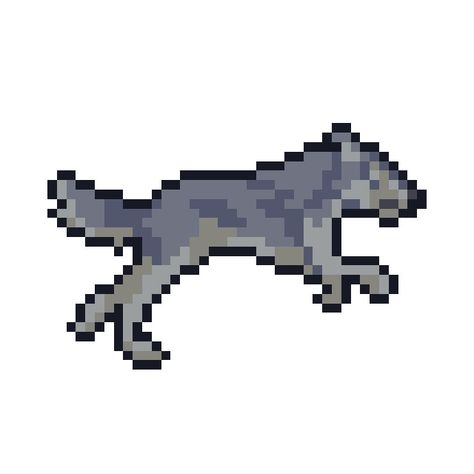 Therian Pixel Art, Wolf Pixel Art, Small Pixel Art, Wolf Reference, Acnh Art, Dragon Ideas, Voxel Art, Pixel Color, Creature Drawings