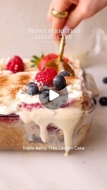 Berry Tres Leches Cake, Blueberry Tree, Mixed Berry Jam, Egg Free Baking, Sweet Whipped Cream, Millionaire Shortbread, Leches Cake, Eggless Baking, Berry Jam