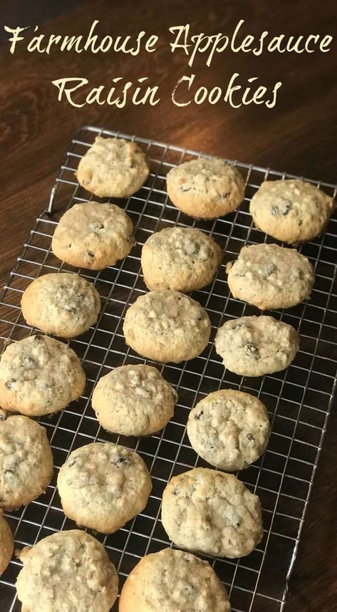 Drop Cookies Recipes Simple, Applesauce Oatmeal Cookies, Applesauce Cookies Recipes, Recipe Using Applesauce, Farmhouse Recipes, Applesauce Cookies, Easy Cookie Recipe, Apple Sauce Recipes, Cookie Calories