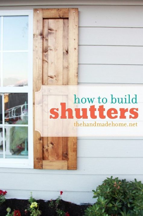 how to build shutters - simple project Diy Curb Appeal, Diy Shutters, Interior Design Minimalist, Wood Shutters, Casa Exterior, Window Shutters, Diy Home Improvement, House Numbers, Handmade Home Decor