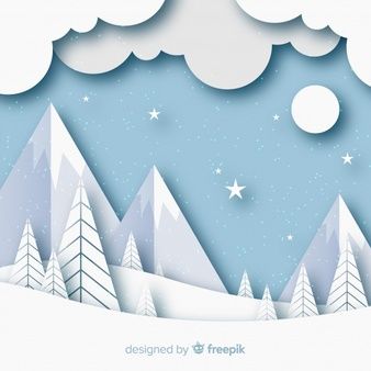 Snow Paper, Cut Paper Illustration, Background Winter, Winter Paper, Paper Crafting Projects, Cut Out Art, Paper Style, Landscape Designs, Paper Illustration