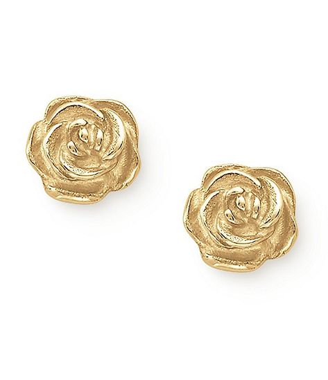 14K Gold Rose Ear Posts #Sponsored #Gold, #sponsored, #Rose, #Posts Make A Bouquet, Rose Stud Earrings, James Avery Jewelry, Making A Bouquet, Jewelry Drawing, Baby Jewelry, James Avery, Rose Jewelry, Henna Design