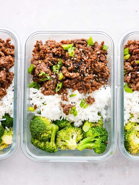 Meal Prep Weight Gain, Ground Beef Meal Prep, Beef Meal Prep, Slow Cooker Korean Beef, Ground Beef Pasta, Beef Bowls, High Protein Meal Prep, Prep Bowls, Bulgogi Beef