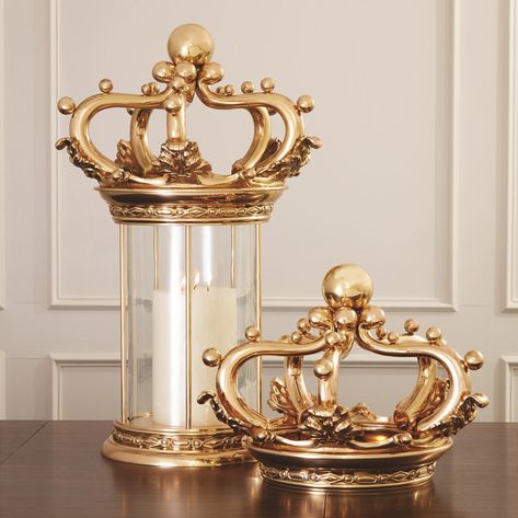 Crown Centerpiece, Metal Home Decor, Luxury Tableware, Modern Wall Mirror, Home Needs, Global Views, Household Furniture, Metal Homes, Glass Cleaner