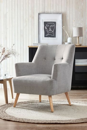 Grey Accent Chair, Grey Armchair, Grey Home Decor, Living Room And Dining Room, Free Fabric Swatches, Sofa Online, Wooden Leg, Modern Armchair, Arm Chairs Living Room