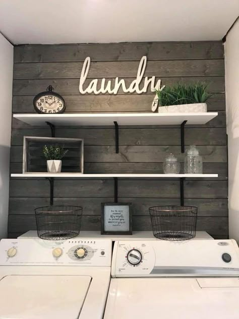 Laundry Room & Décor ~HB Perfect Laundry Room, Laundry Room Decorating, Laundy Room, Space Rings, Farmhouse Laundry Room, Laundry Room Remodel, Laundry Decor, Laundry Room Diy, Small Laundry Room