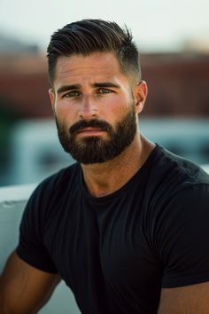 Best Beard Styles Men, Short Mens Haircut With Beard, Short Hair And Beard, Men's Beard Styles, Short Beard Styles For Men, Dapper Haircut, Short Beard Styles, Medium Beard Styles, Edgy Long Hair