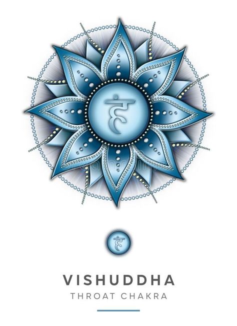 Vishuddha Chakra Symbol, Shankh Chakra Drawing, Throat Chakra Symbol Tattoo, Vishuddha Tattoo, Bij Mantra, Throat Chakra Tattoo, Throat Chakra Symbol, Chakra Meditation Guided, 5 Chakra