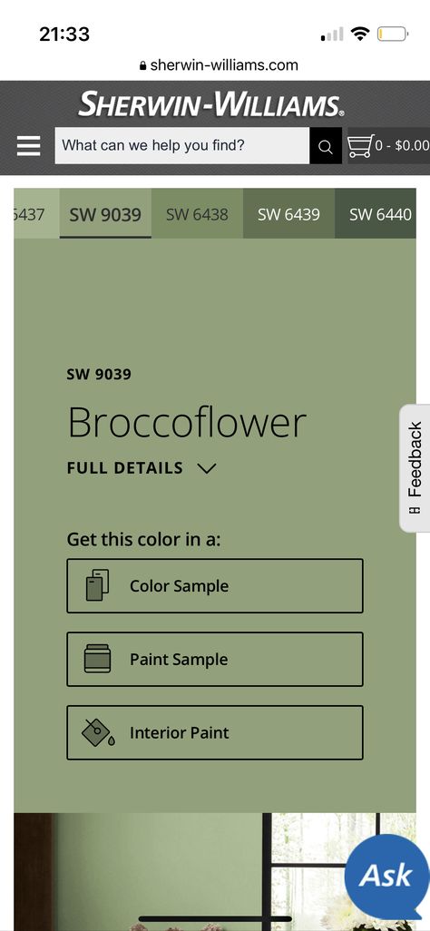 SW Sw Broccoflower, Sherwin Williams Broccoflower, Broccoflower Sherwin Williams, Green Paint Colors, Cedar Creek, Sherwin Williams Paint Colors, Paint Projects, Florida House, Mama Mia