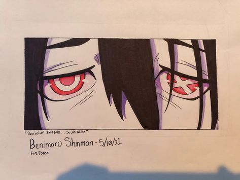 Benimaru Shinmon Tattoo Ideas, Benimaru Tattoo Ideas, Fire Force Tattoo Ideas, Naruto Eyes Tattoo Ideas, Flame Hashira Tattoo, Fire Force Tattoo, Fire Force Eyes, Fire Force Benimaru Eyes Tattoo, Manga Tattoo