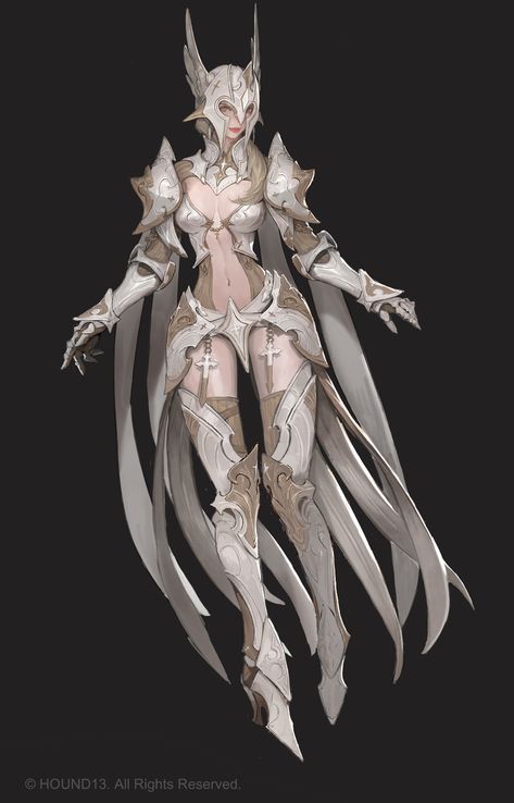 Armor Female Design, White Knight Fantasy Art, Knight Outfit, Warrior Outfit, White Knight, Female Armor, Female Knight, Knight Armor, Warrior Girl