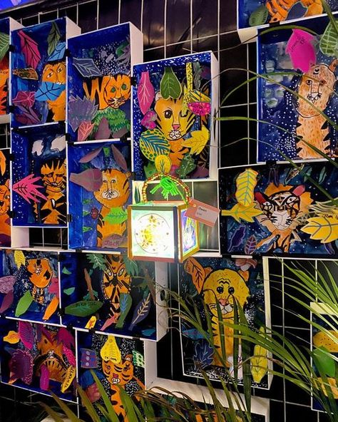 Spotswood PS Art•Cindy Asp on Instagram: "Our Henri Rousseau inspired Tigers 🐯 Thank you to @bunnings Altona for donating the palms🌴 This display was put together by a staff member and parent 🙏 . . . #artforkids #artshow #tigerart #henrirousseau #art #creativekids #artroom #primaryart #elementaryart #studentart #artteachersofinstagram #artteacherlife" Henri Rousseau Jungle, Henri Rousseau Art Projects For Kids, Jungle Art Projects, Asian Art Projects, Rainforest Art, Rousseau Art, Art Education Projects, Animal Art Projects, Art Projects For Kids