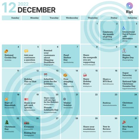 Looking for some social media ideas for December? 🤩 Posting Calendar Social Media, December Social Media Content, July Social Media Calendar, Monthly Social Media Calendar, Monthly Social Media Planner, Pearl Harbor Day, Human Rights Day, First Day Of Winter, Holiday Schedule