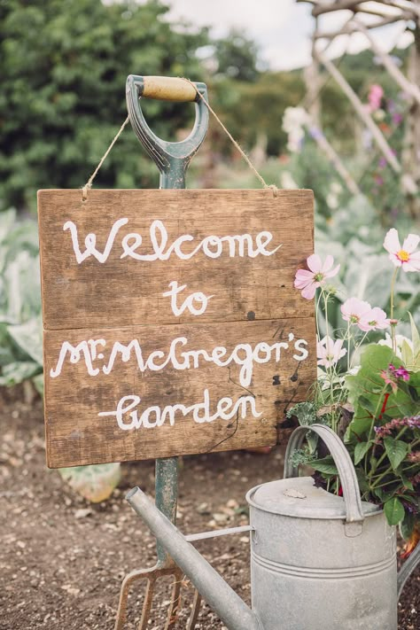 Mr Mcgregors Garden Illustrations, Me Mcgregors Garden, Beatrix Potter Garden Ideas, Beatrix Potter Party Ideas, Beatrix Potter Theme Party, Mr Mcgregors Garden Sign Peter Rabbit, Mr Mcgregor Garden, Peter Rabbit Garden Ideas, Peter Rabbit Garden Party