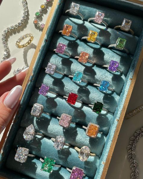 LYNA London on Instagram: "Sparkle brilliantly with our colourful gemstone rings 😍💖✨ #lynalondon #jewelry #jewellery #smallbusiness #fyp #ring #promisering…" Black Baby Art, Jewelery Organizer, Art And Craft Materials, Aesthetic Accessories, Fancy Jewellery Designs, Expensive Jewelry Luxury, Hand Accessories, Cute Car Accessories, Janet Guzman