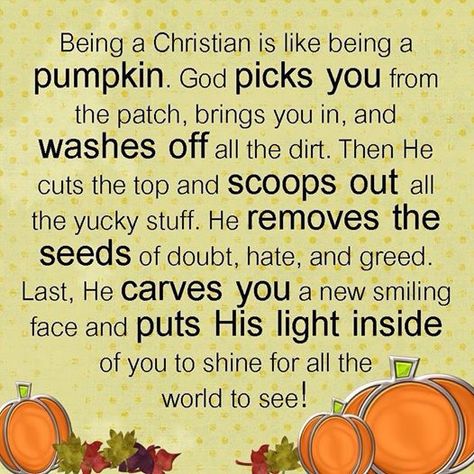 Halloween is a holiday often taken over by the scary and ghoulish, but that should not deter Christian families from carving pumpkins. Description from pinterest.com. I searched for this on bing.com/images Pumpkin Poem, Rs Activities, Christian Halloween, Bible Lessons For Kids, Object Lessons, Sunday School Lessons, Harvest Time, Sunday School Crafts, Bible Crafts