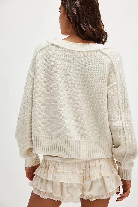 Rhea V-Neck Pullover | Free People Free People Comfy Outfit, Free People Sweater Outfit, Christmas Wishlist 2024, Christmas List 2024, Sunday Morning Outfit, Free People Outfits, Cute Pullovers, New Years Eve Outfits Classy, Autumn Wishlist