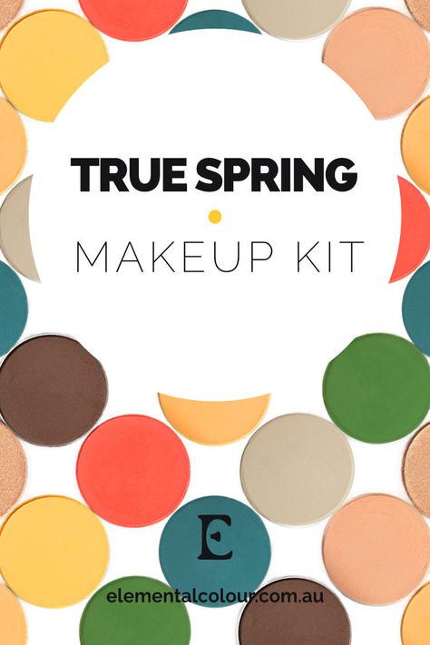 True Spring Makeup Kit ∙ ElementalColour Hoc Spring Makeup, True Spring Eye Makeup, True Spring Nails, True Spring Makeup Palette, True Spring Nail Colors, Warm Spring Color Palette Makeup, True Spring Color Palette Makeup, True Spring Makeup Looks, Spring Warm Makeup