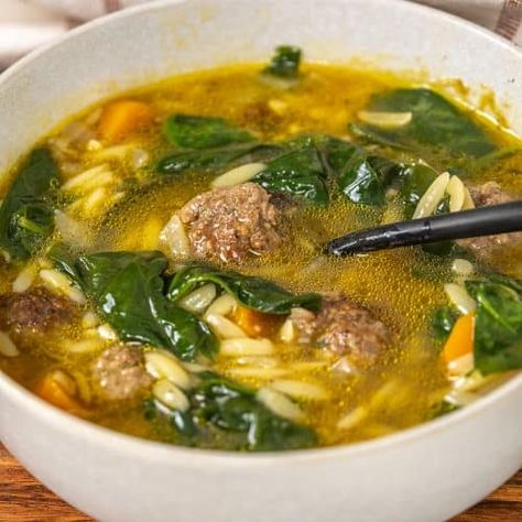 Italian Wedding Soup - always from scratch Recipes Scallops, Italian Wedding Soup Recipe, Beef Ideas, Italian Weddings, Wedding Soup, Italian Soup, Soups Stews Chilis, Ideas Food, Cheese Salad